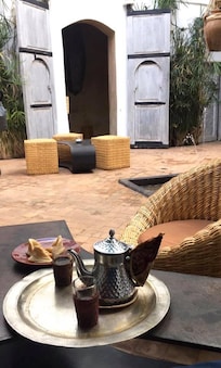 Courtyard with welcome tea