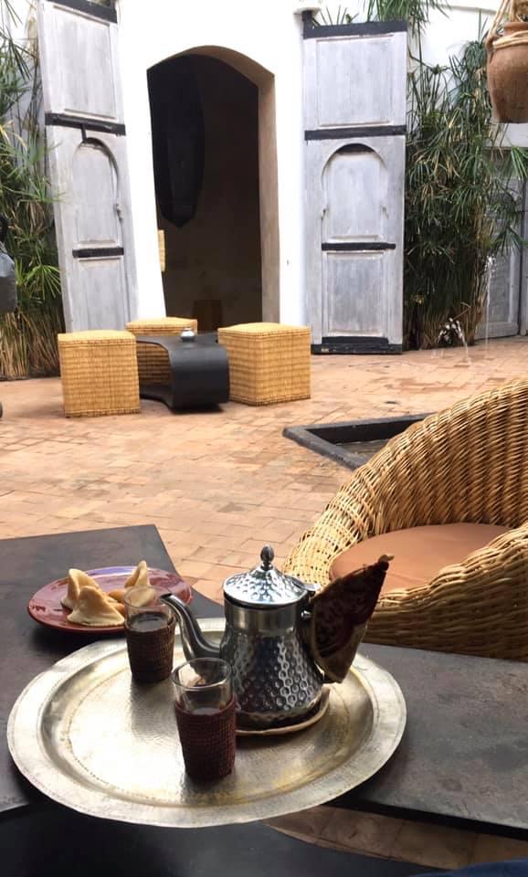 Courtyard with welcome tea