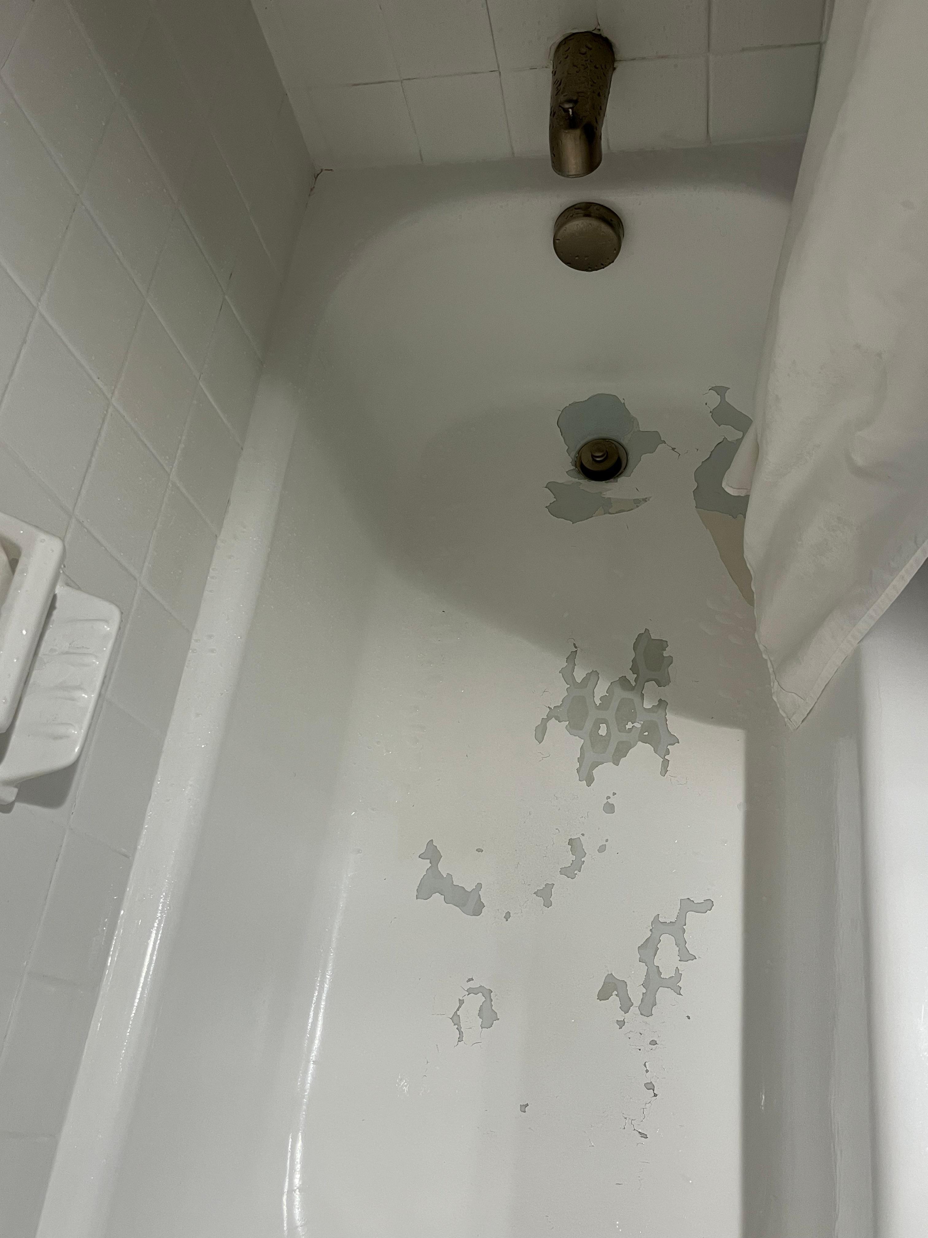 Peeling paint in the tub