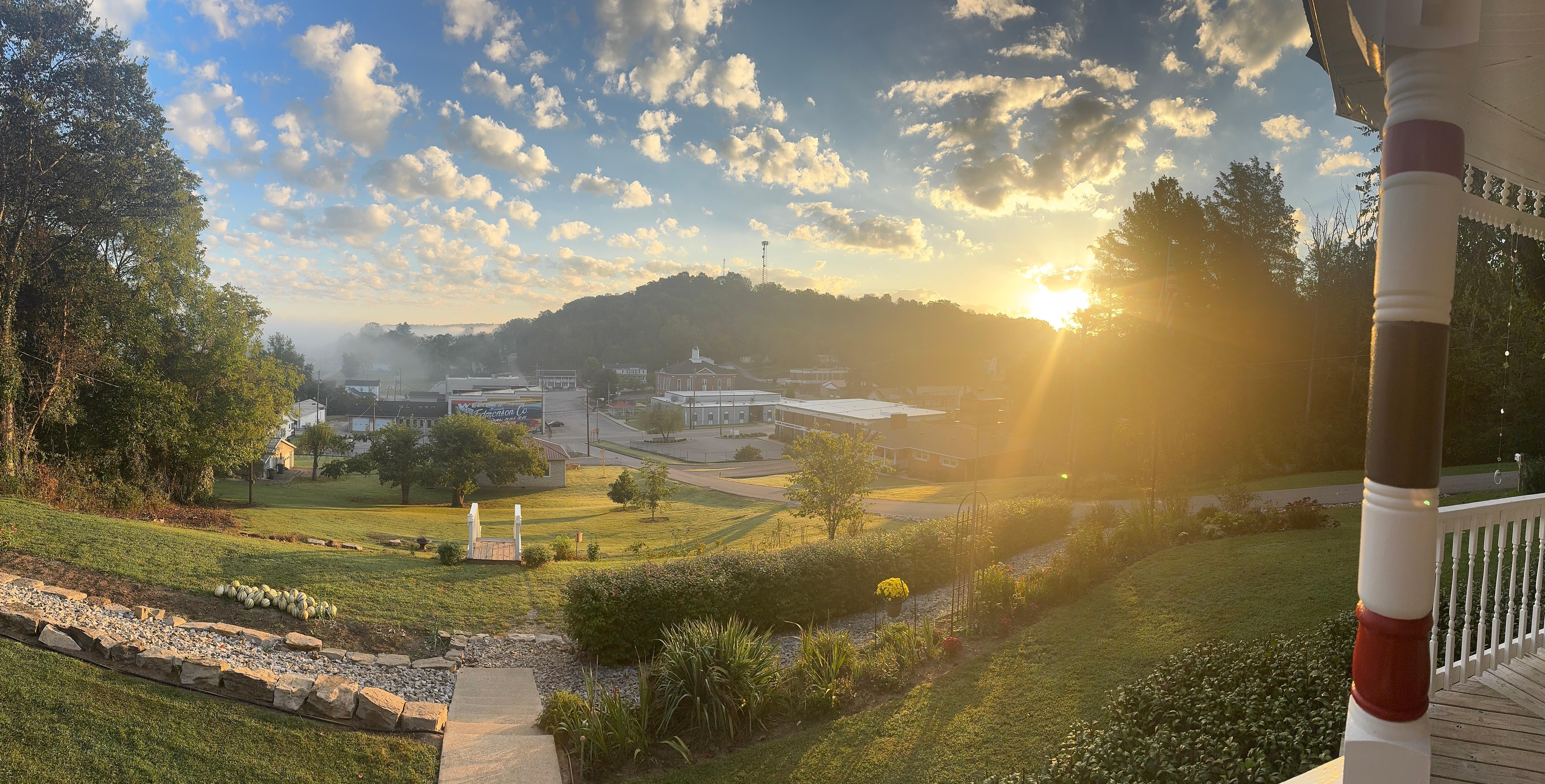 Sunrise on the porch overlooking Brownsville ☀️ 