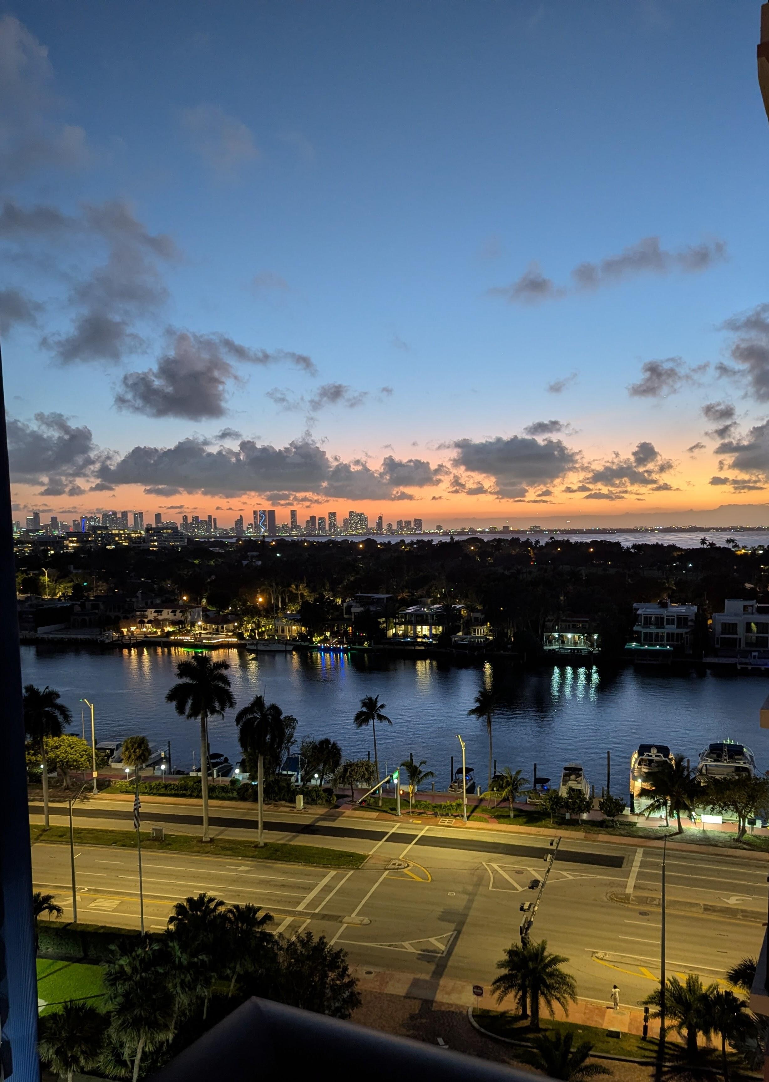 Sunset from the balcony.  Gorgeous in the morning, too.  Great place to sip coffee!