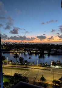 Sunset from the balcony. Gorgeous in the morning, too. Great place to sip coffee!