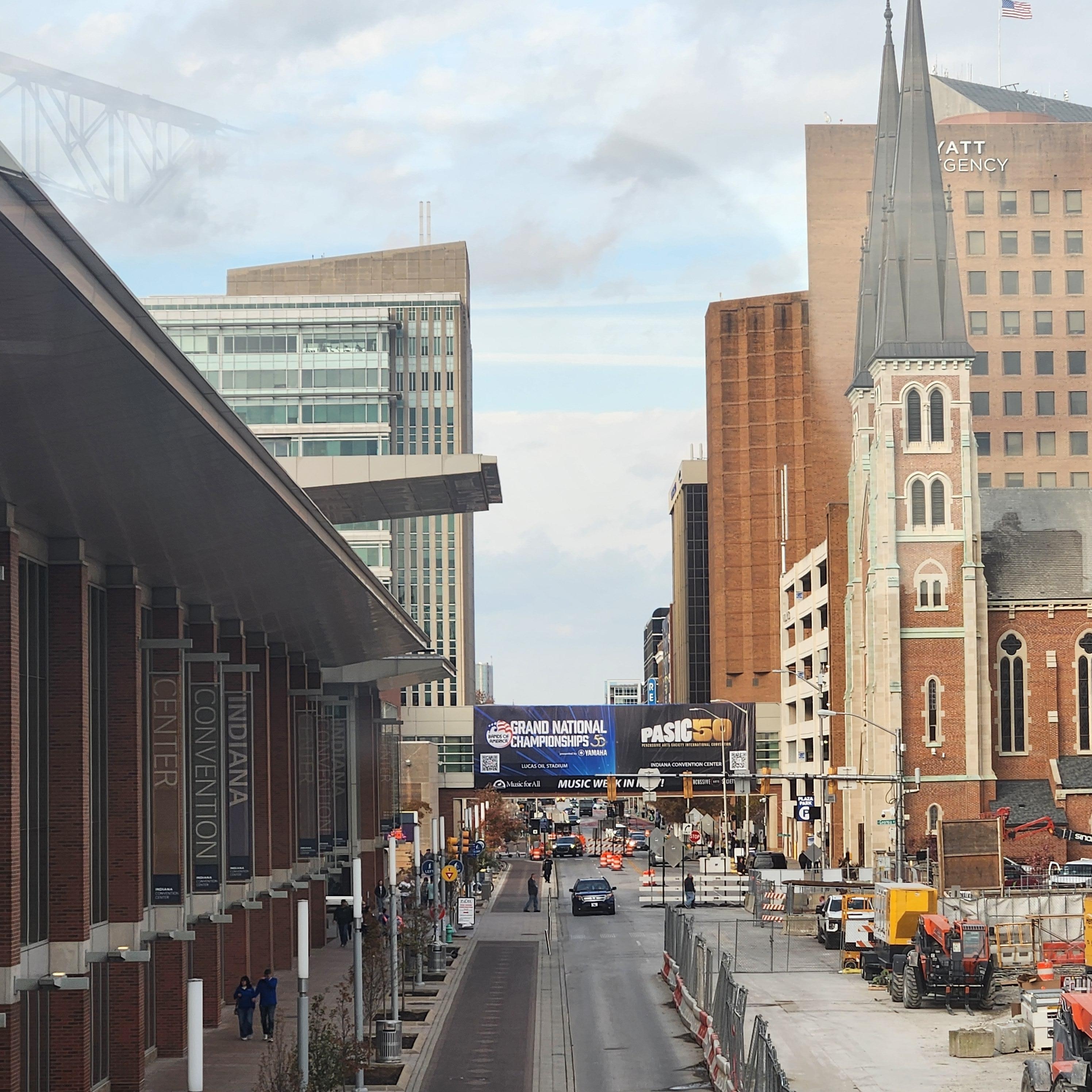 View from walkway between hotel and convention center.