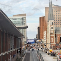 View from walkway between hotel and convention center.