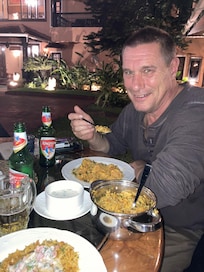 Delicious dinner in the garden