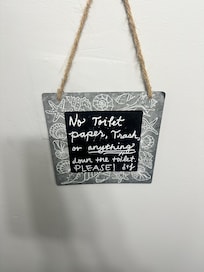 Not sure about the no toilet paper down the toilet??