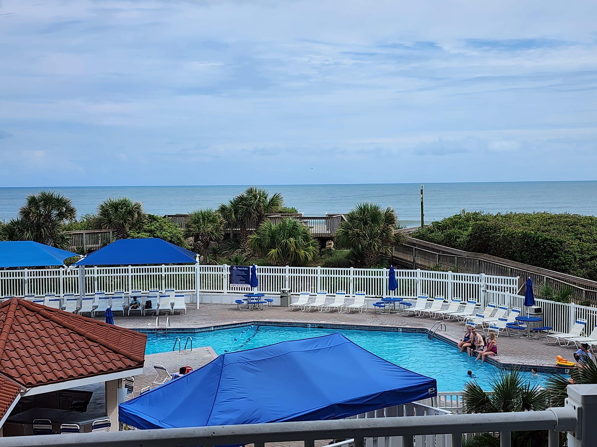 View of ocean and pool from the balcony