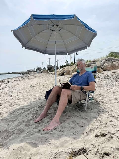 Enjoying the beach right at the house