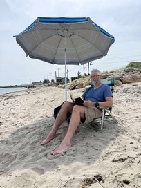 Enjoying the beach right at the house