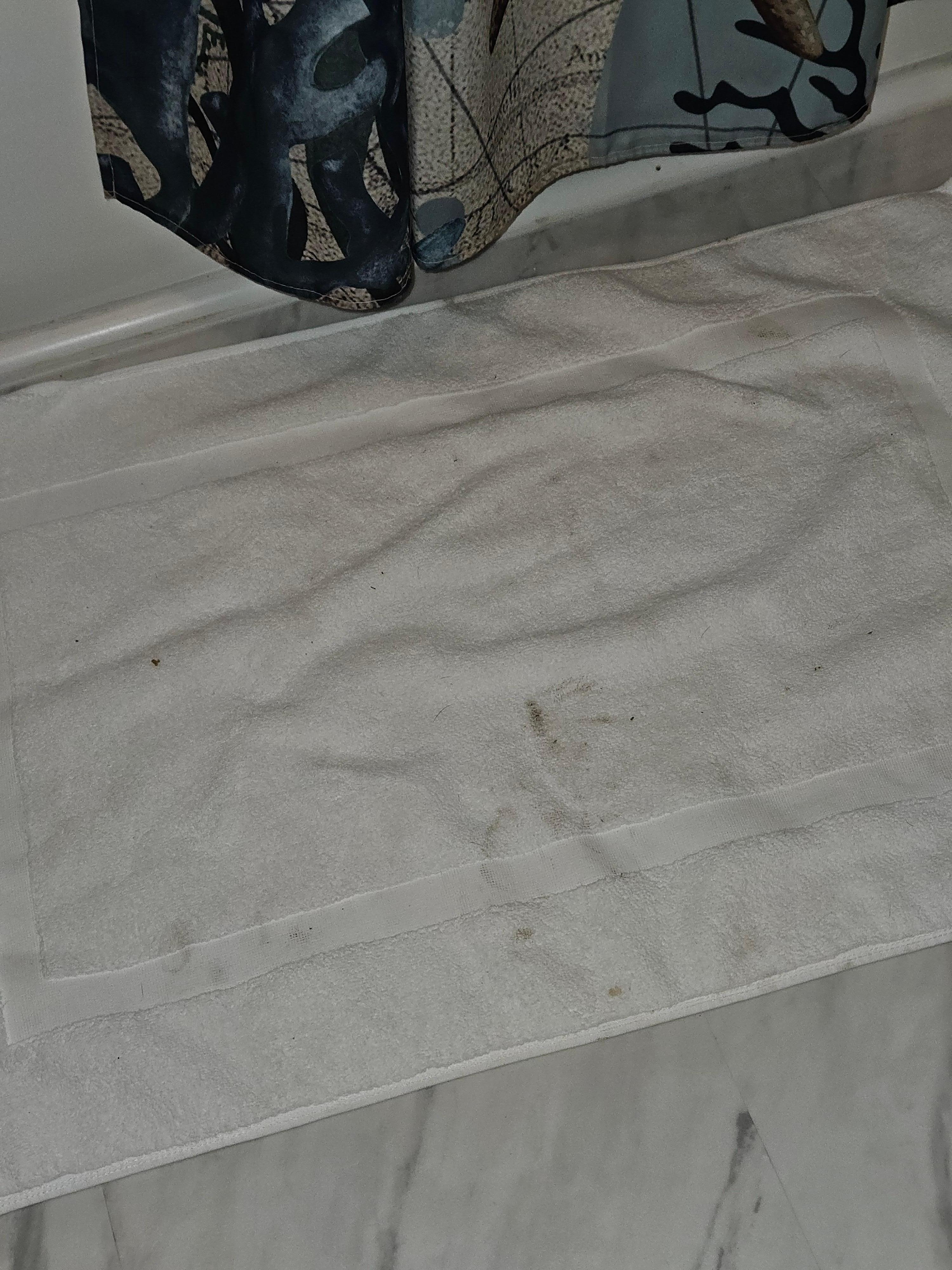 Dirty bathroom  rug
