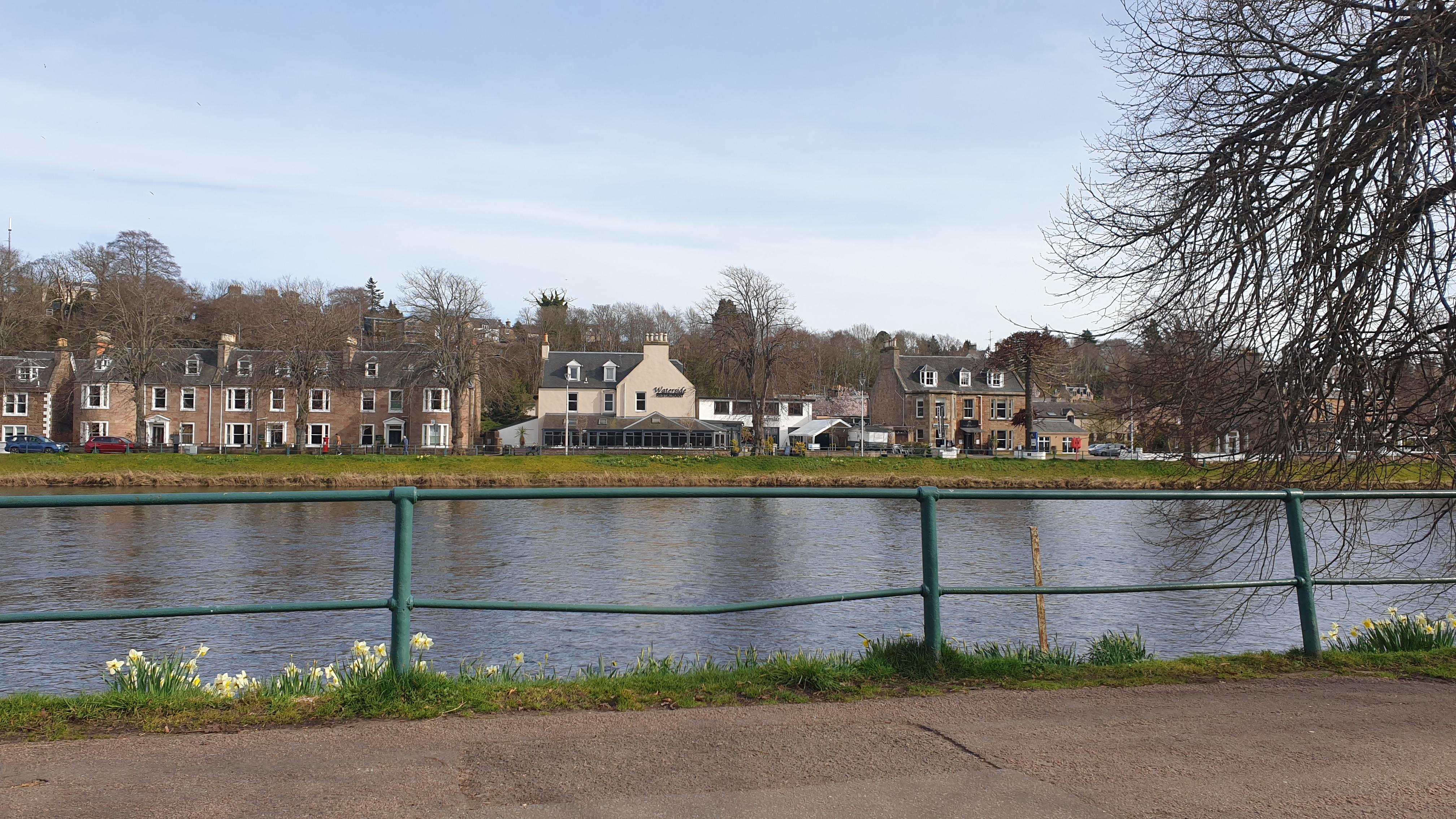 View of hotel area from other side of river