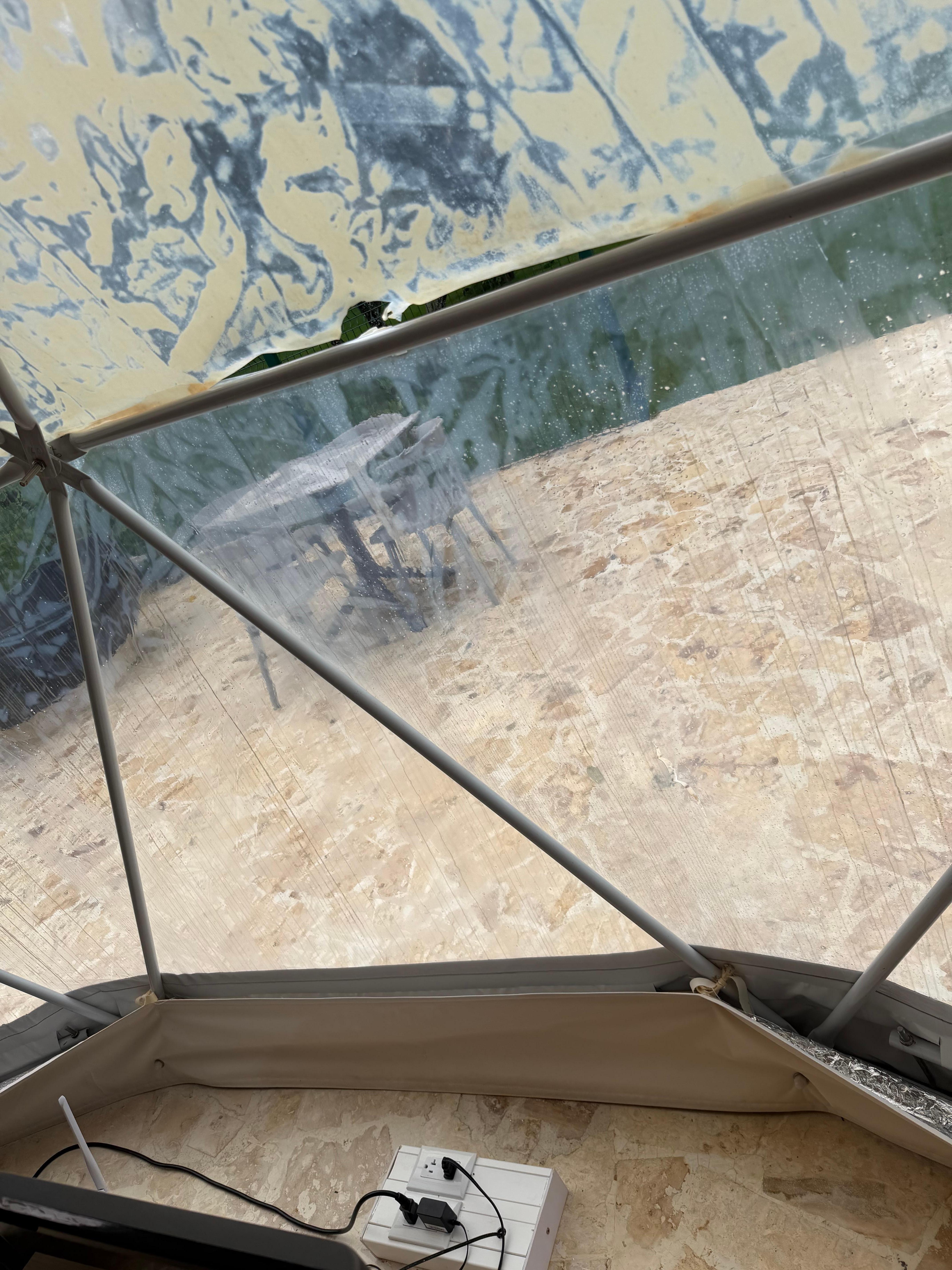 Hole in plastic near electric panel - water comes in when rains and you can get electrocuted  