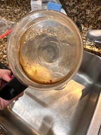 Original coffee maker that was not cleaned. Very disgusting