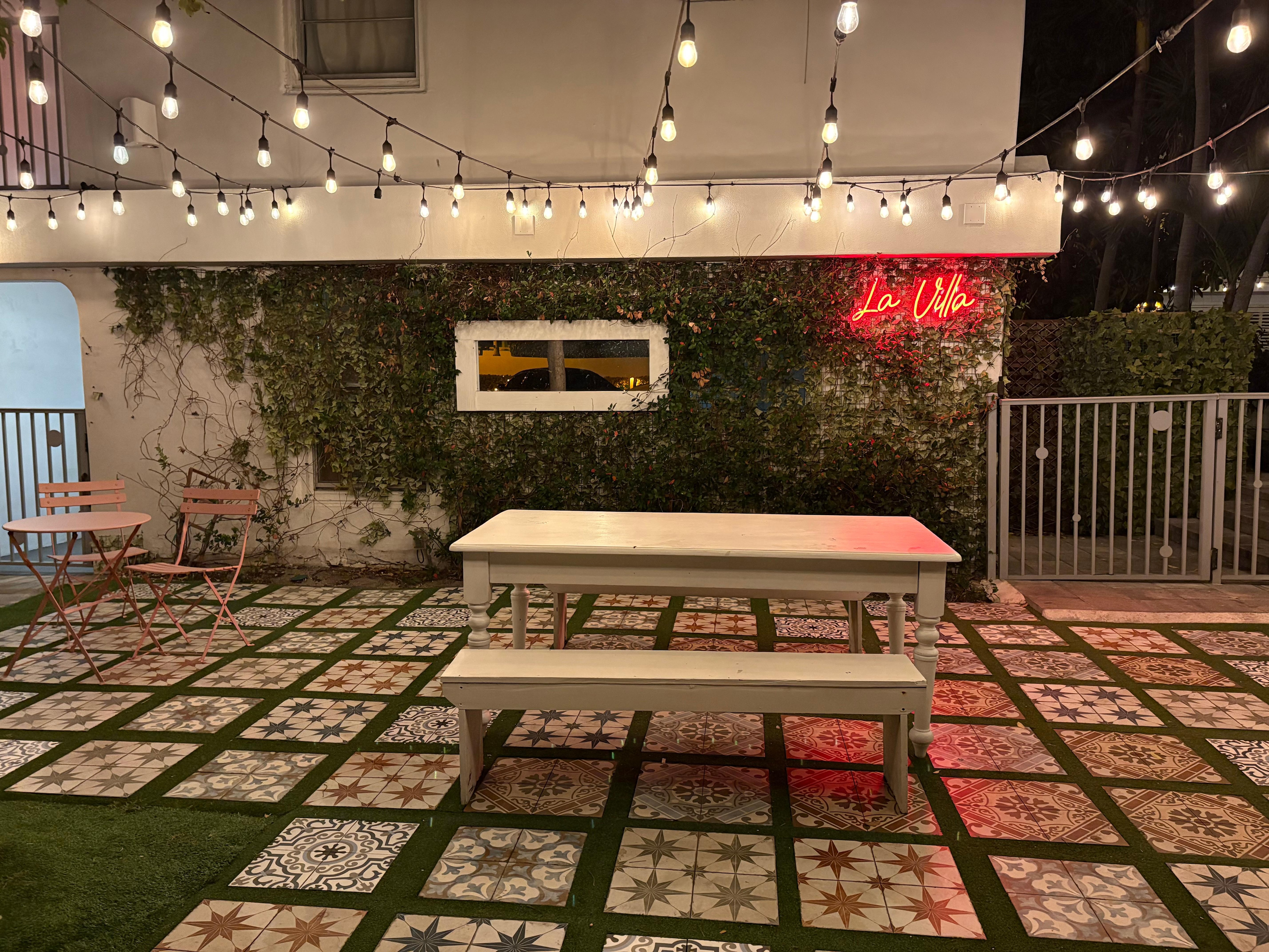 Outside the property 