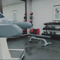 Fitness room with weights