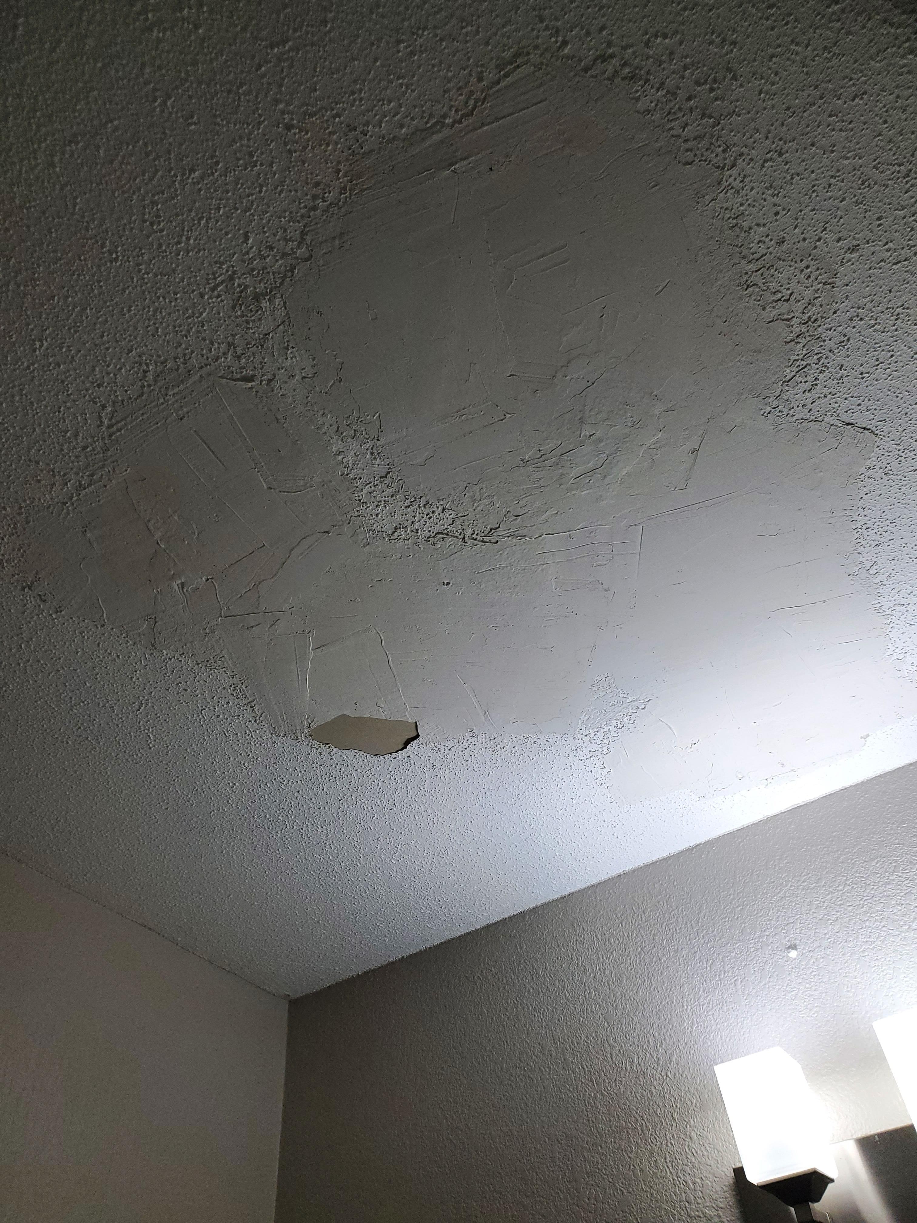 Badly patched ceiling