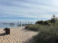 The beach is across the street