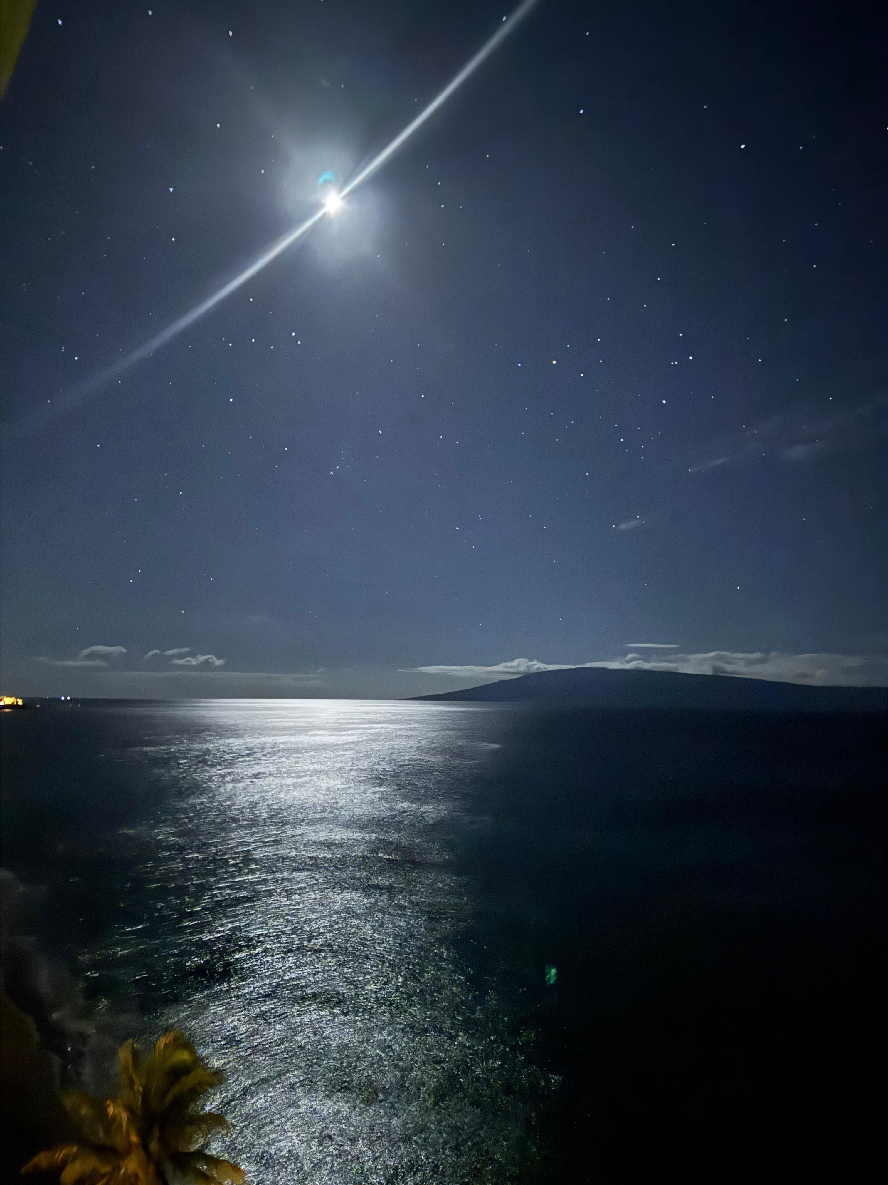 The moon from the lanai the last night we were there!
