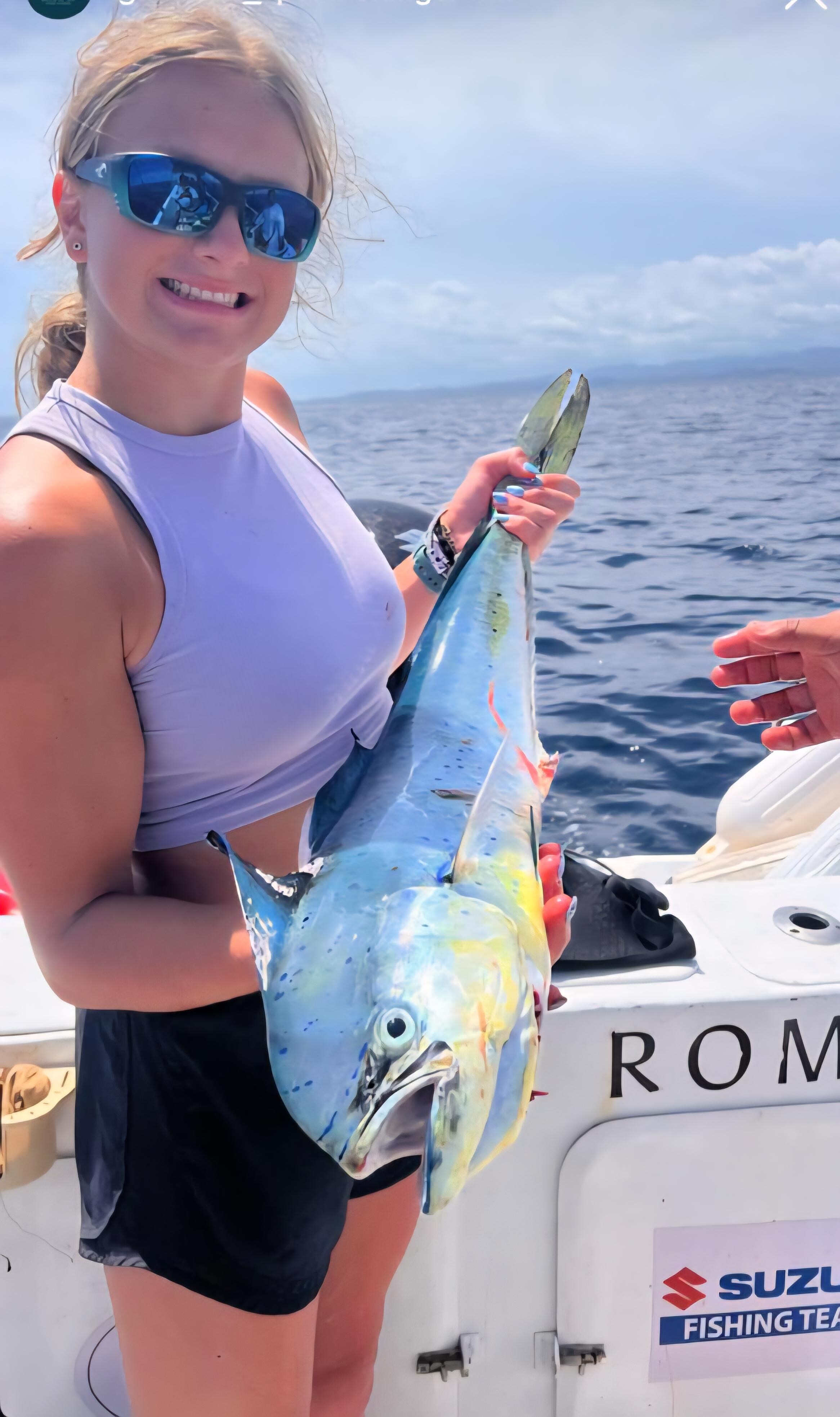 Granddaughter caught a mahi mahi that was enough for entire family 
