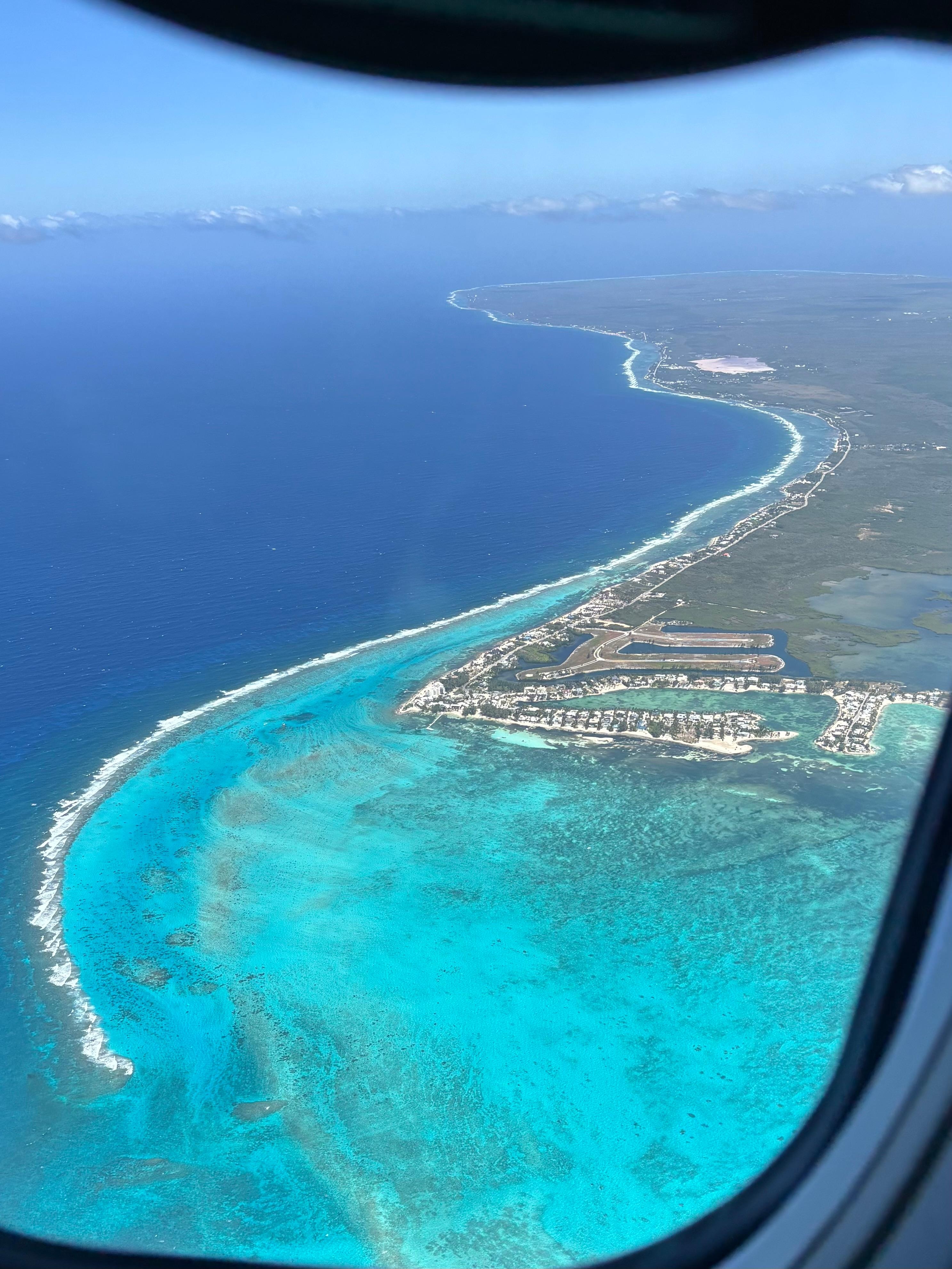 View of Rum Point from the plane.