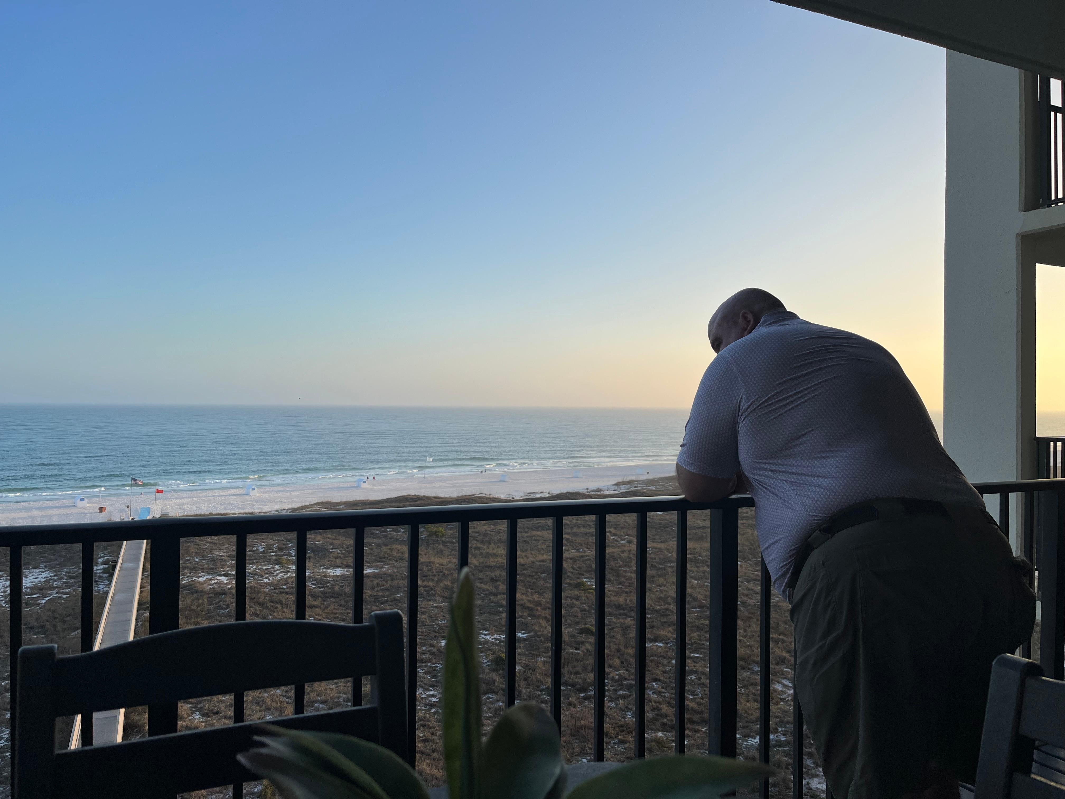 My sweetheart on the balcony.