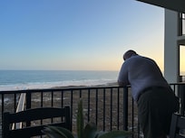 My sweetheart on the balcony.