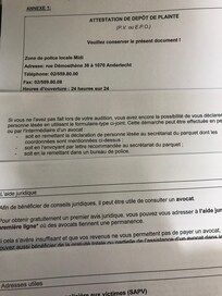 Documents from police. (French) 警察發出的文件(法文)