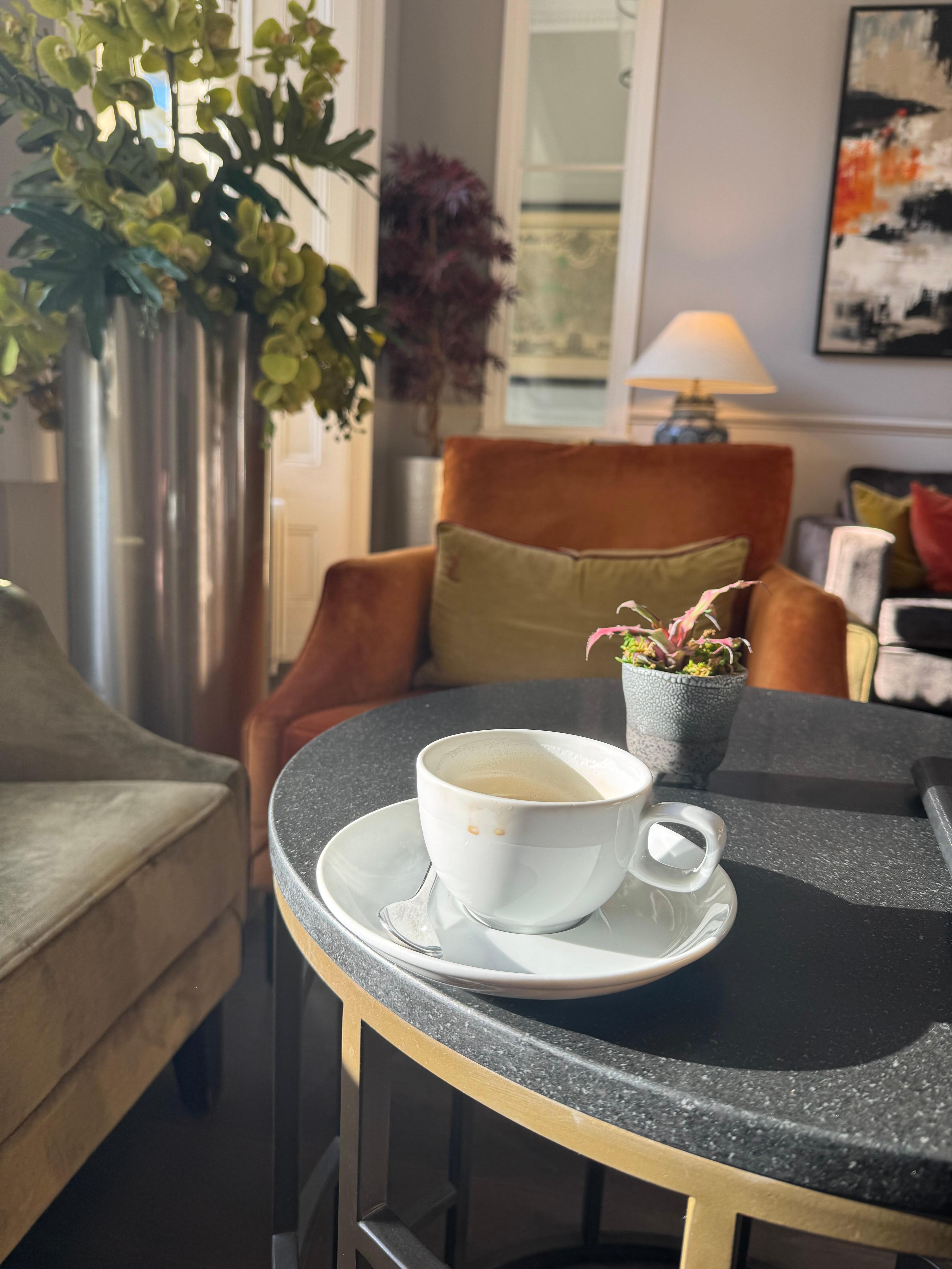Lovely coffee in the lobby