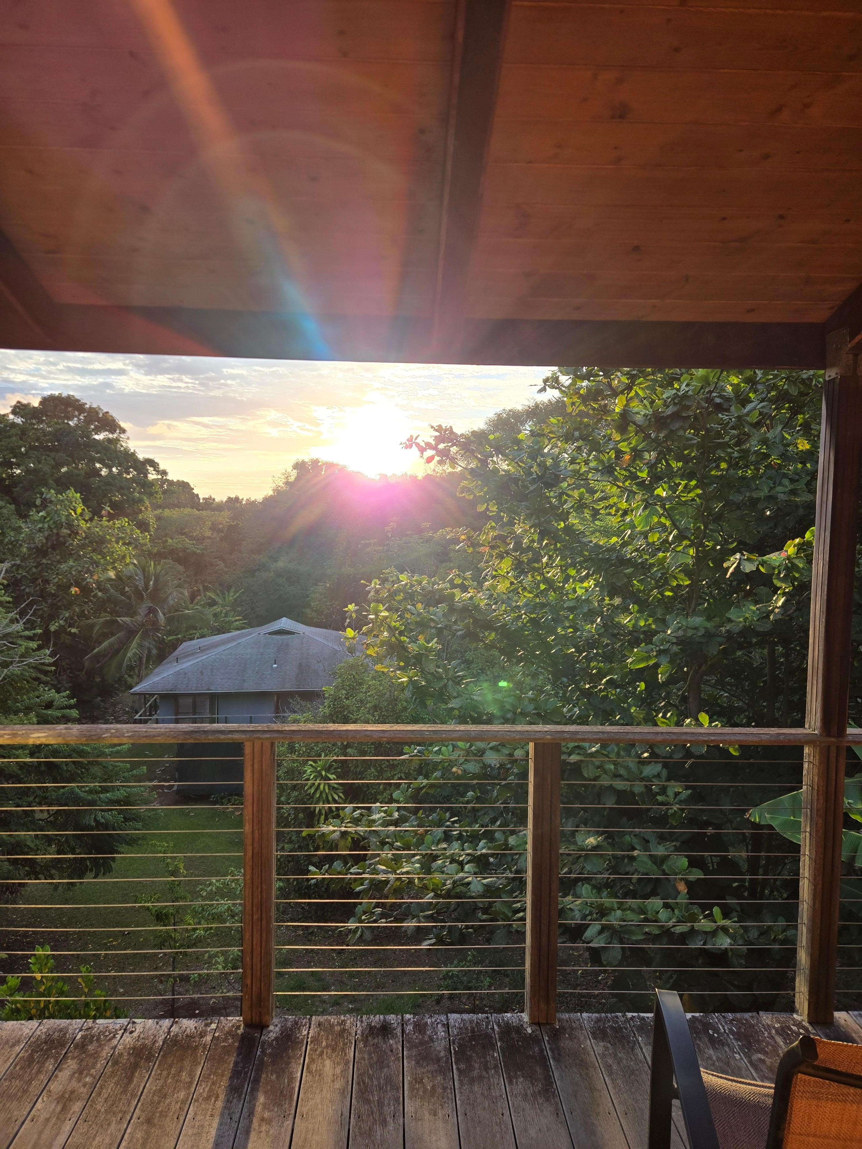 Relaxing on the balcony 
