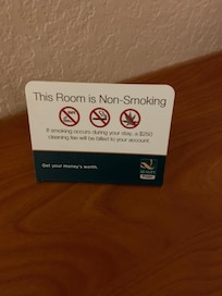 No smoking but the room had a odor of mildew/smoke