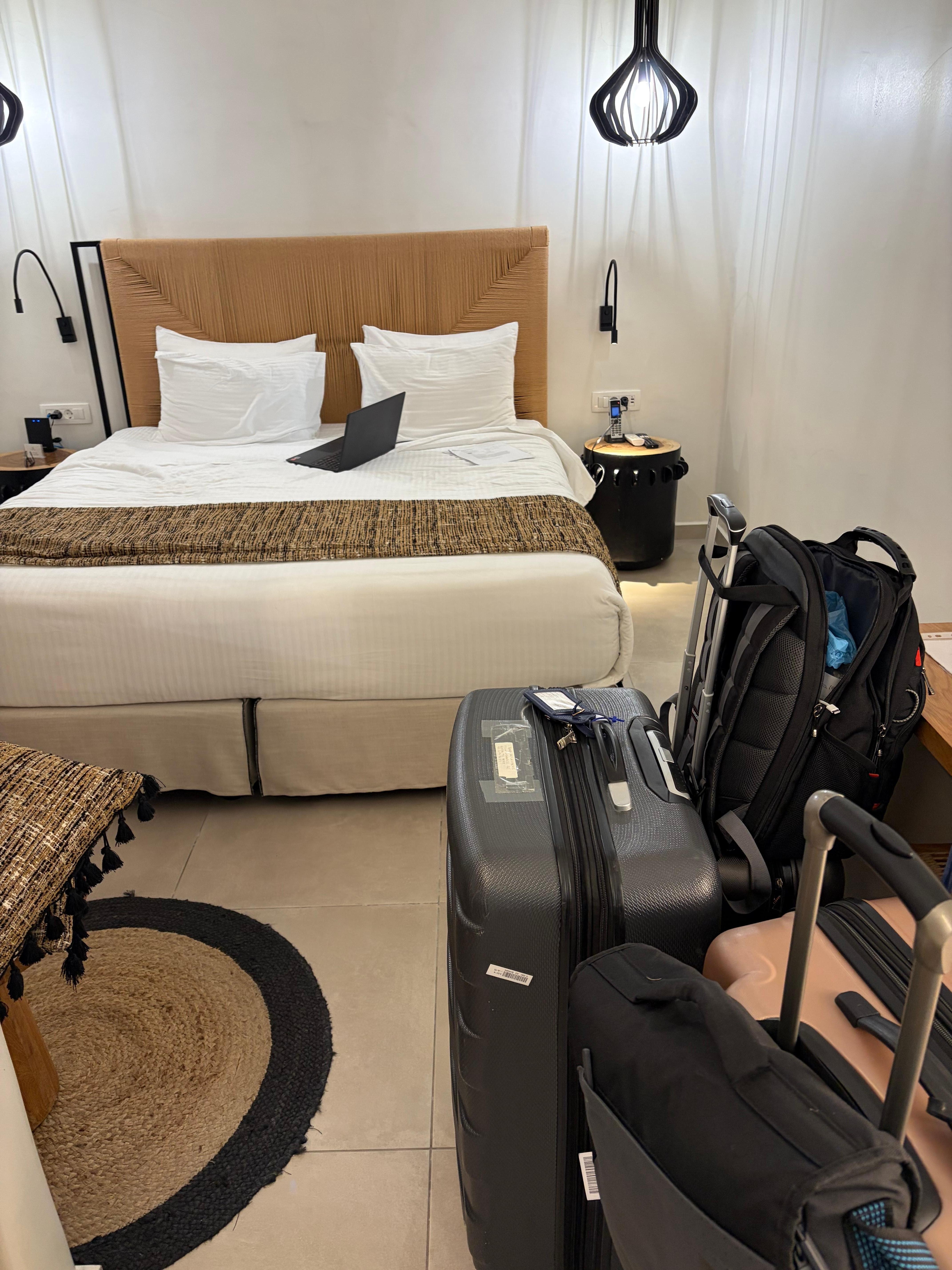 Room is small with no windows.