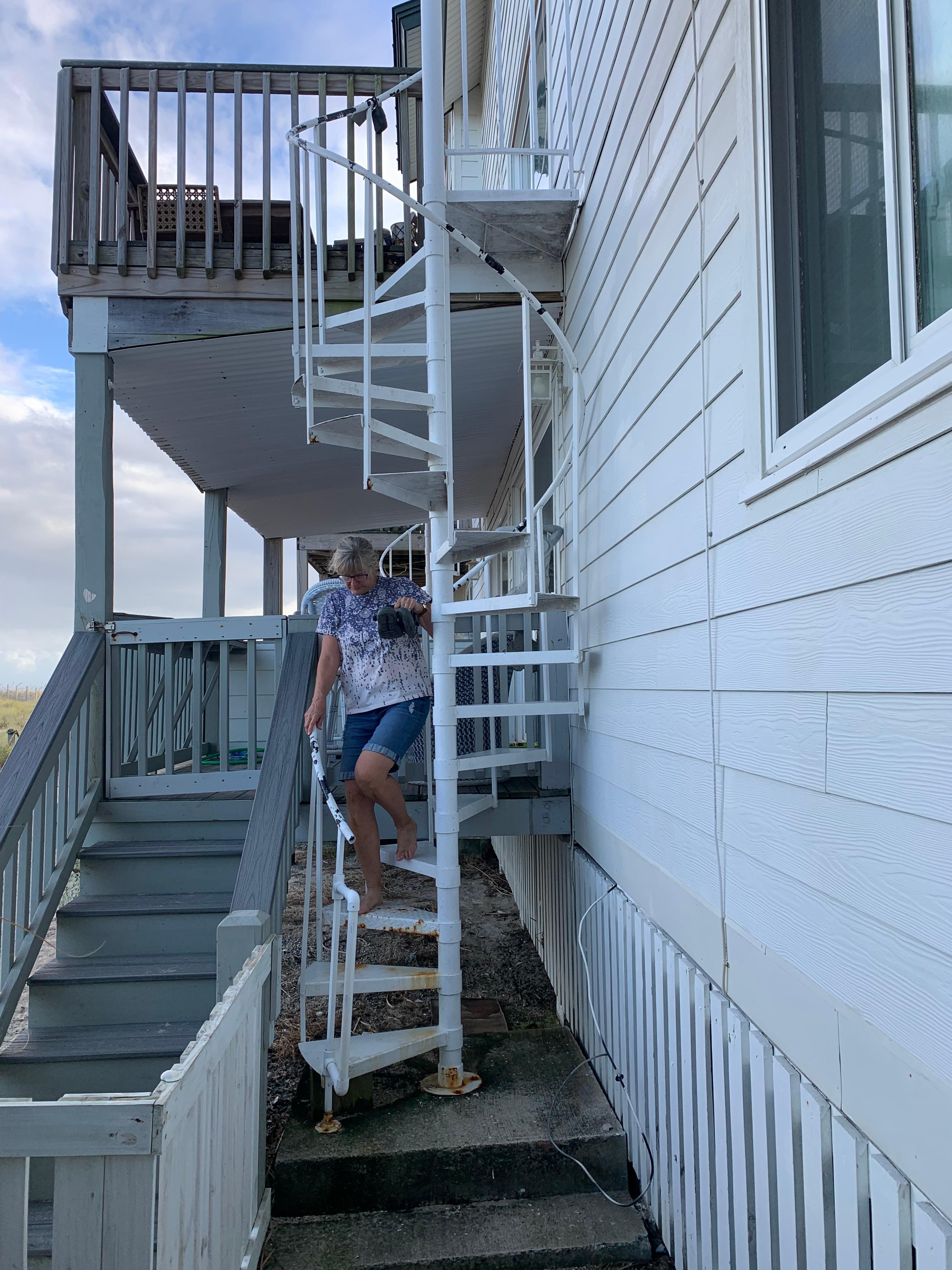 2nd story spiral stair to beach