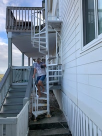 2nd story spiral stair to beach