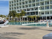 The hotel from a sunbed