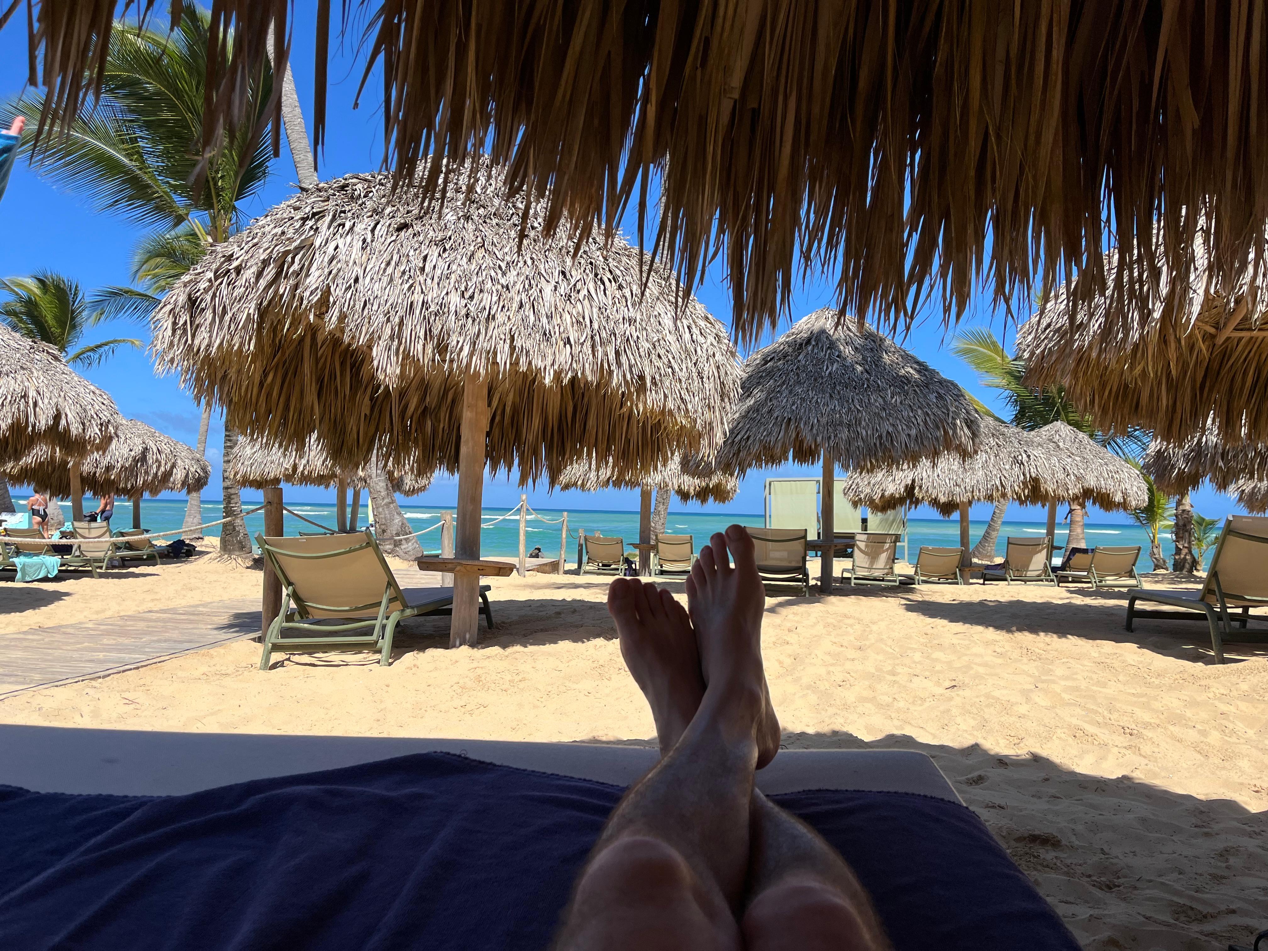 A view from the private beach area