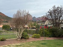 View from our room with double doors to the courtyard.