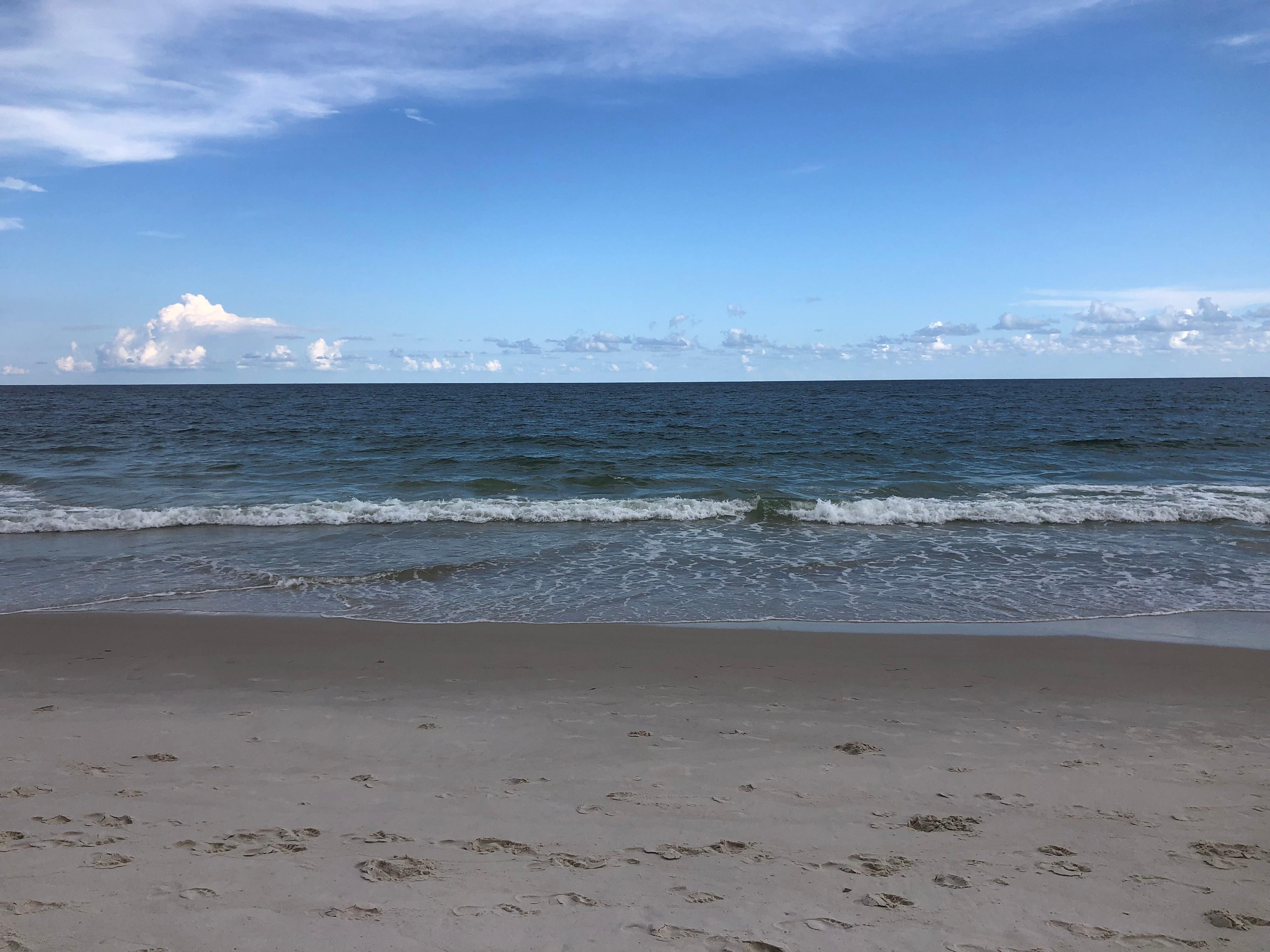 Morning walk in the beach 