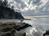 At the end of the beach