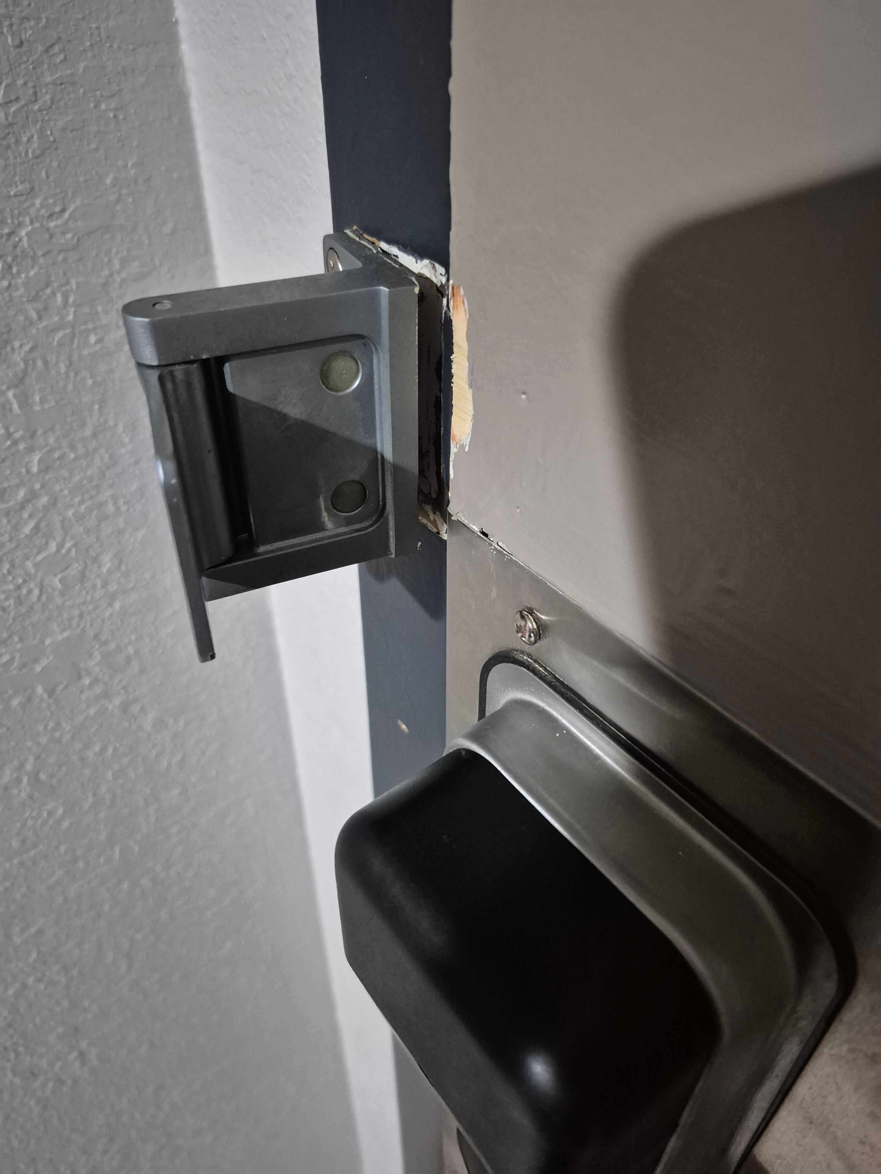 Definitely had been kicked in or force of entry at some point 