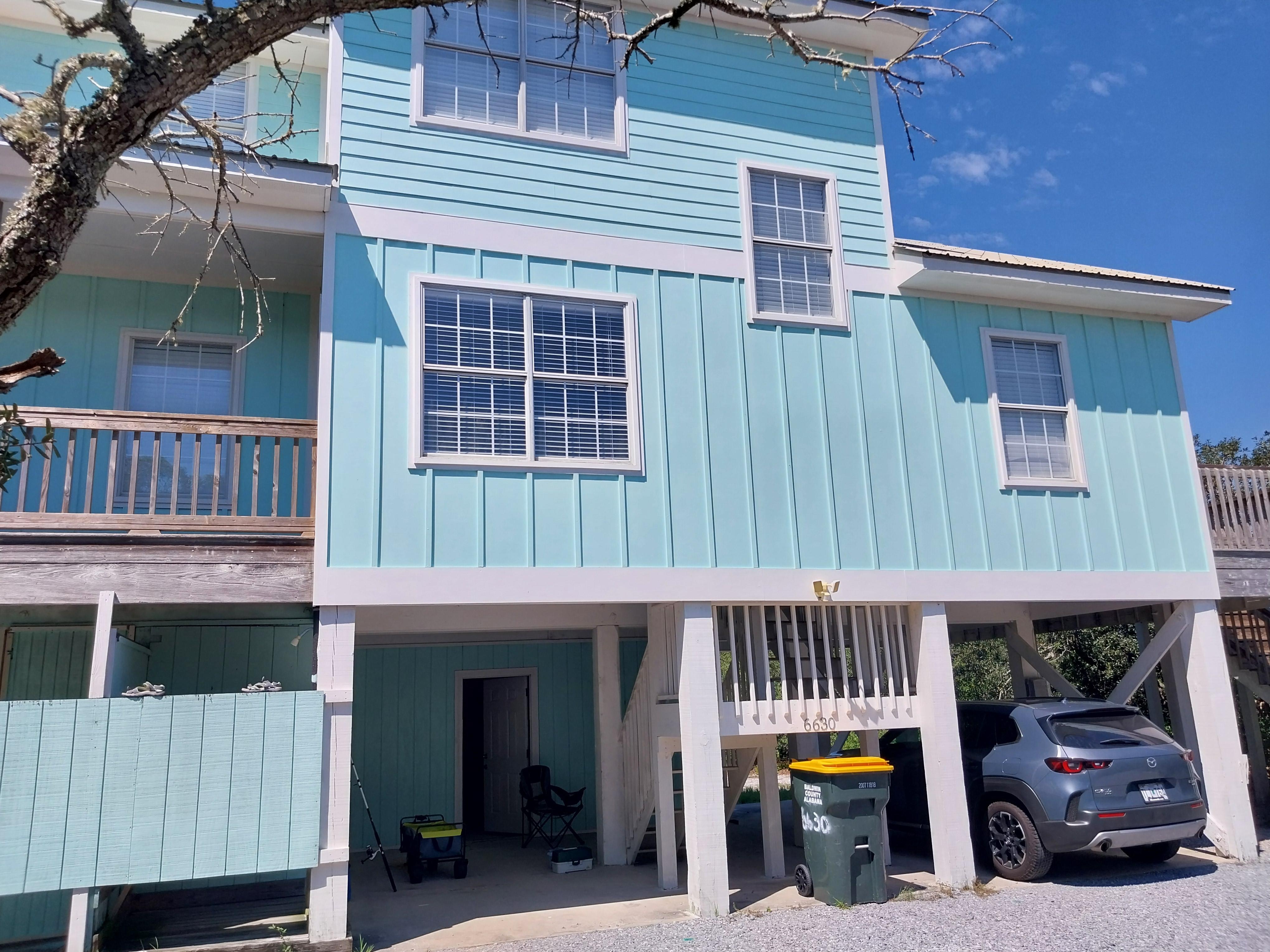 Front/rear of house.