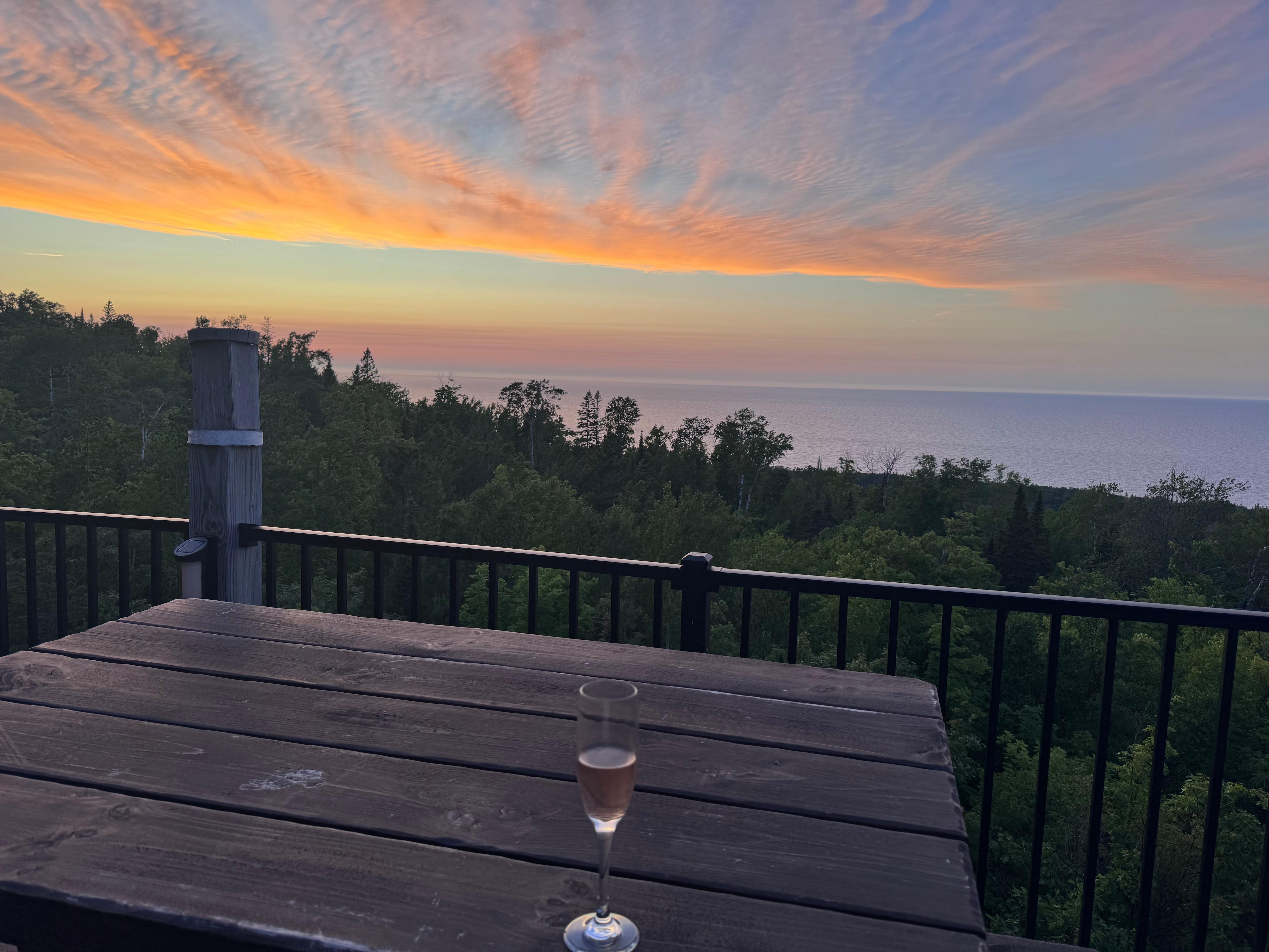 Sunset view from the deck