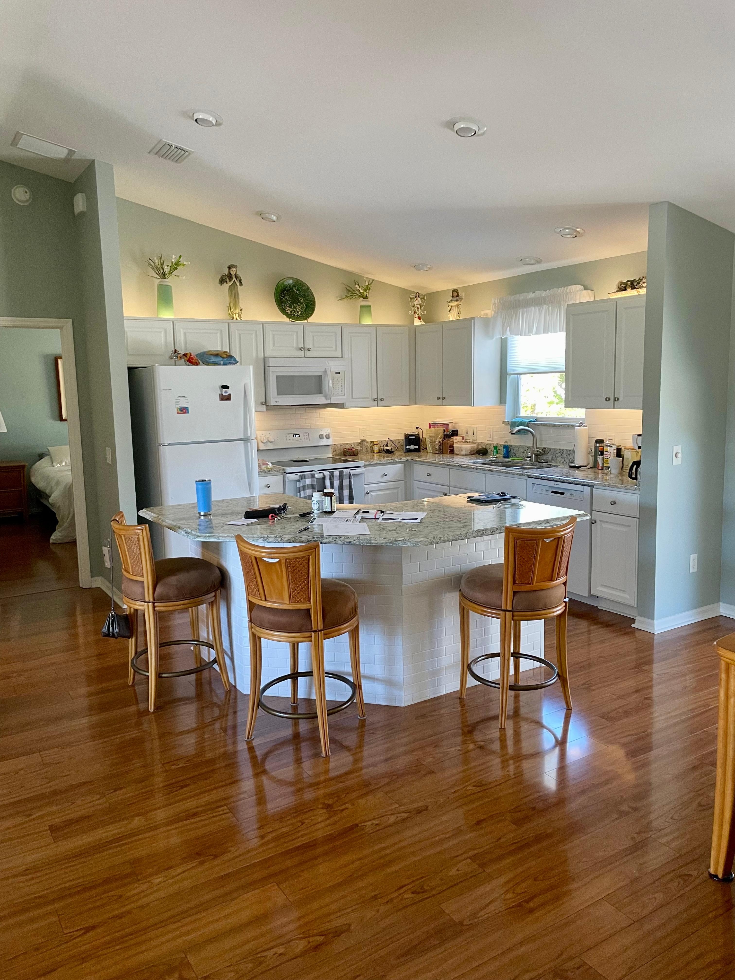 Kitchen is well equipped.