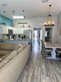 Living & kitchen with a patio