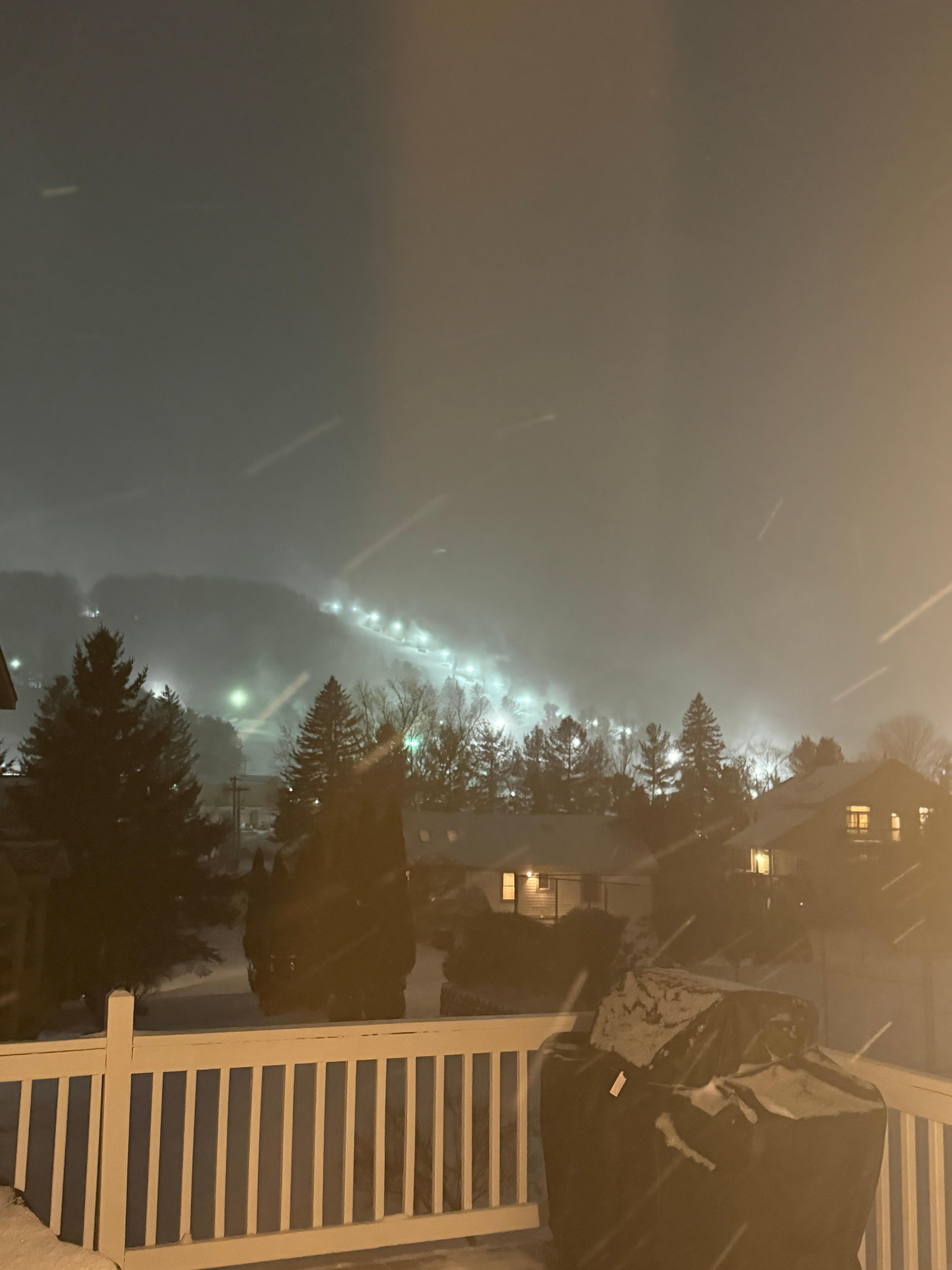 View from deck, hot tub is below the deck with the same view