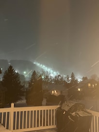 View from deck, hot tub is below the deck with the same view