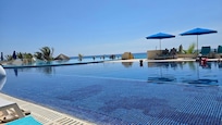 This is only 1/3 of the pool area. The pool is HUGE.