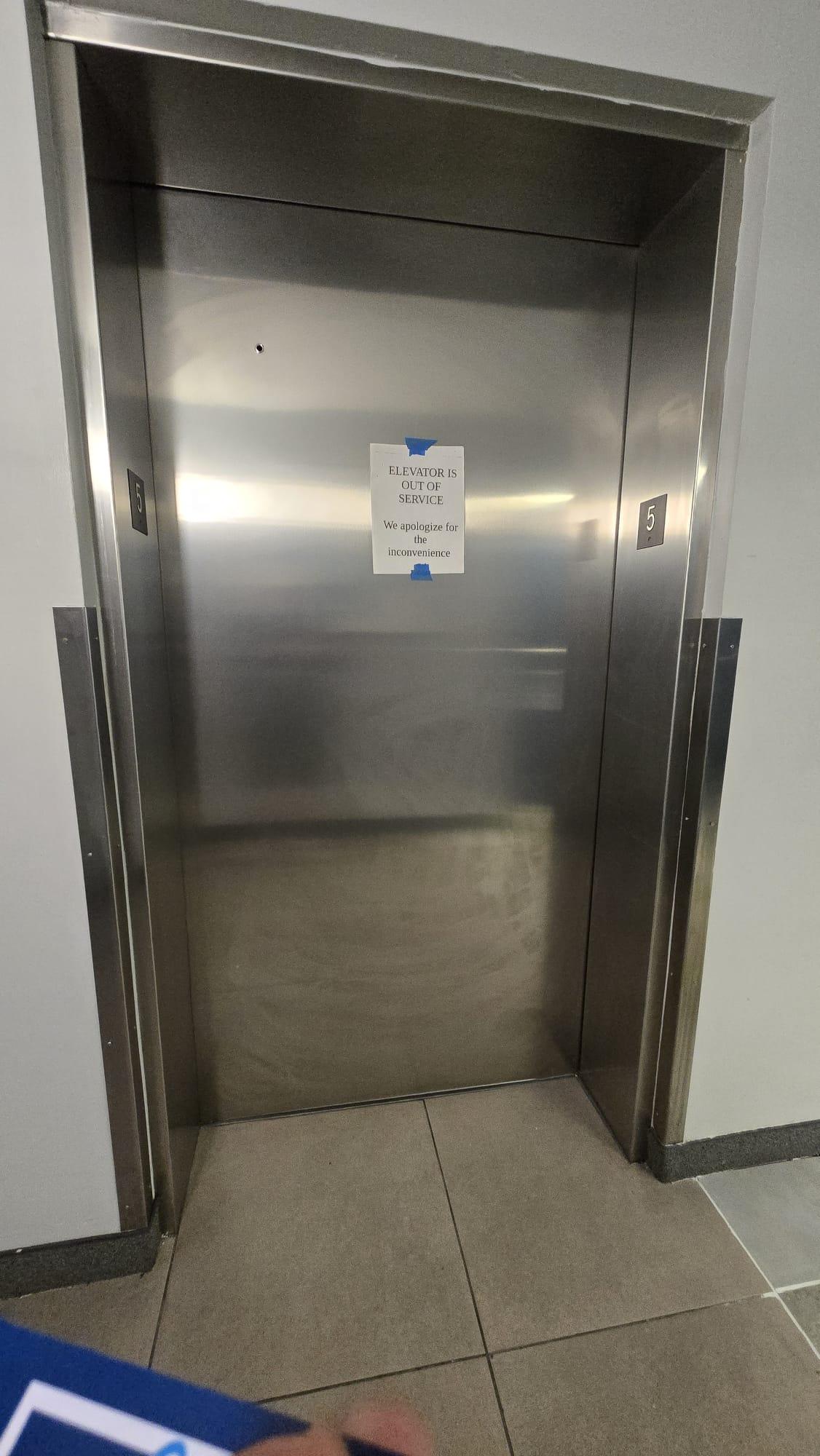 Broken elevator