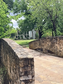 The bridge you cross over when you enter the property