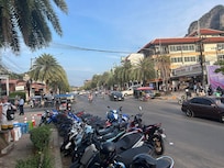 Hotel is on a cul de sac off this main road