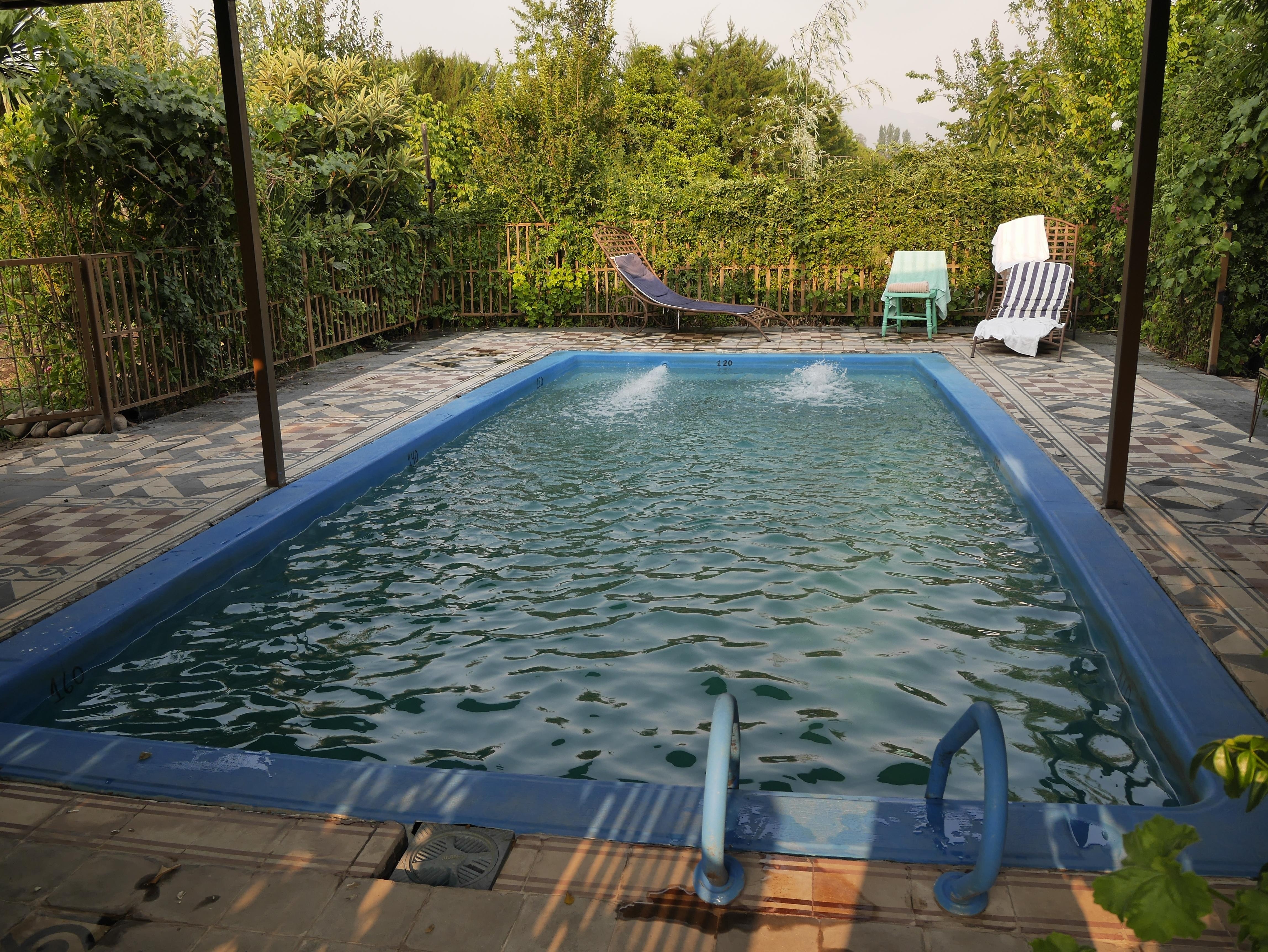 Piscine extérieure ombragée 